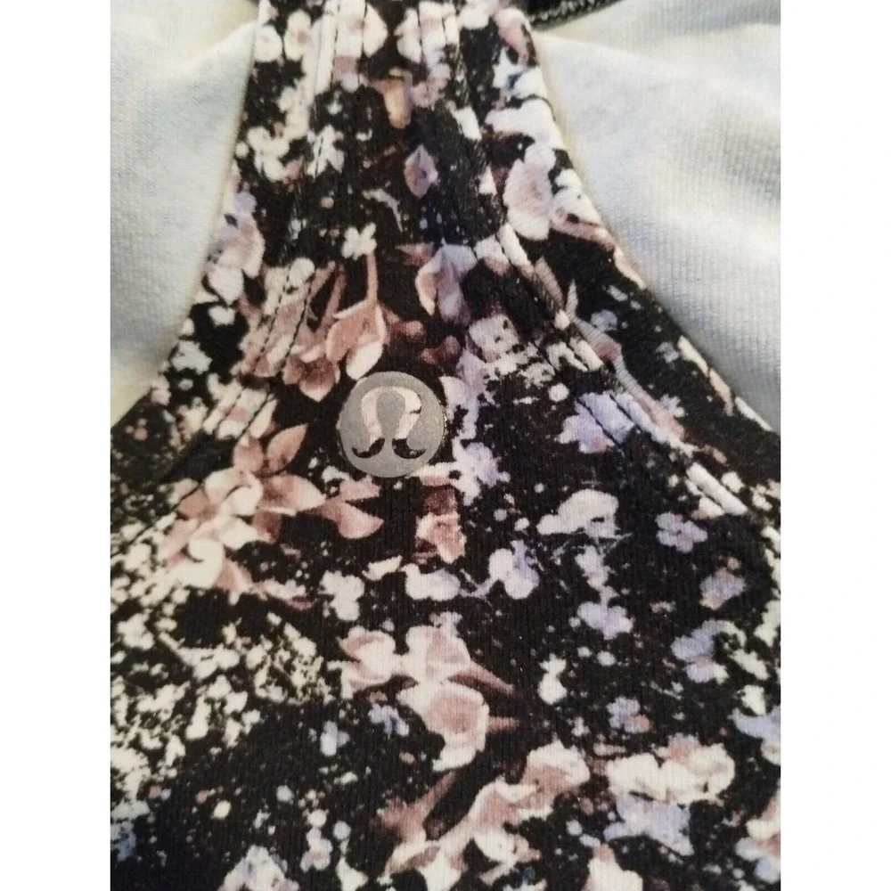 Lululemon Women's Cool Racerback II Floral Spritz Tank‎ Top Black Training Yoga